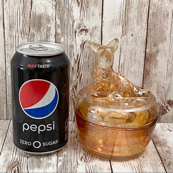 Vintage Accents Vintage Marigold Carnival Glass Scottie Dog Candy